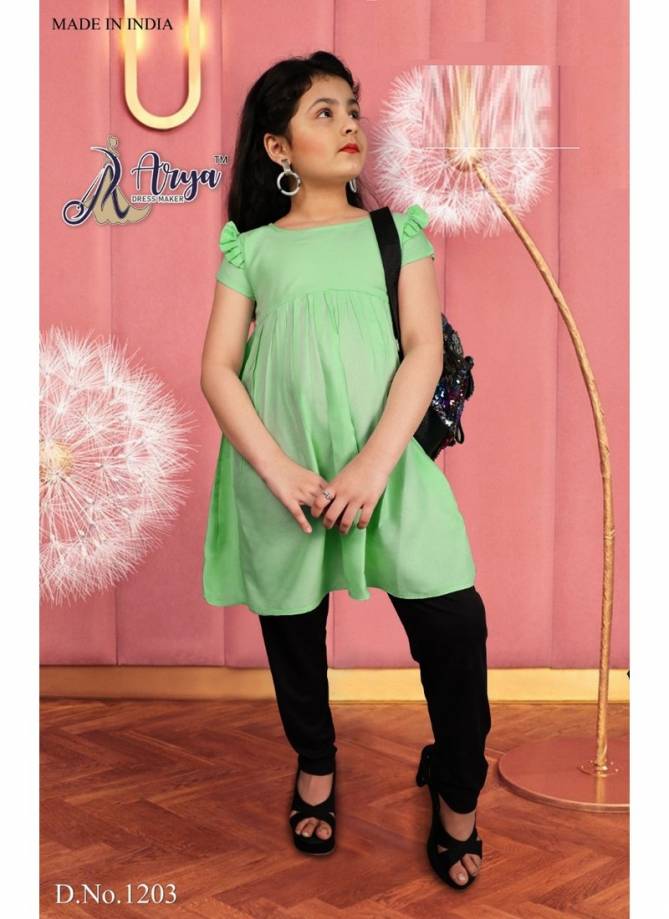 Arya Cute Baby Latest Casual Wear Reyon Cotton Top With Legis Collection 
